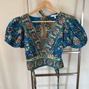 ANTHROPOLOGIE— Love The Label, cropped tie patterned top